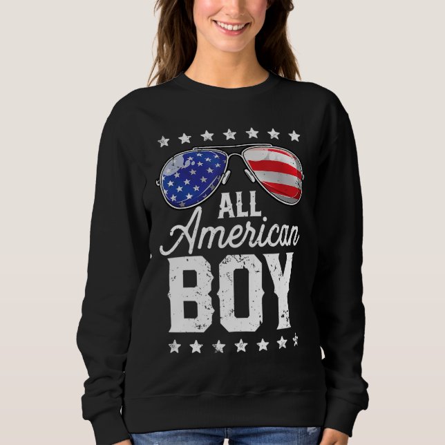 Camiseta Todos os americanos 4 de julho Meninos e óculos de (Frente)