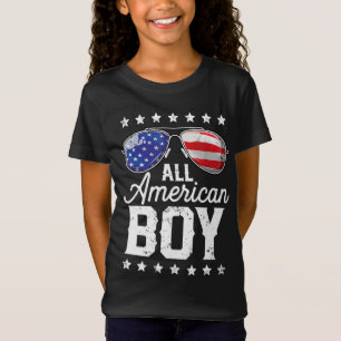 Camiseta Todos os americanos 4 de julho Meninos e óculos de