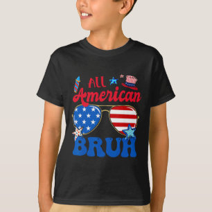 Camiseta Todos Os Americanos Bruh 4 De Julho Meninos Patrió