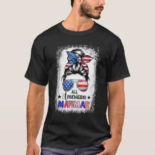 Camiseta Todos os americanos Mawmaw Messy Bun Patriot Usa B