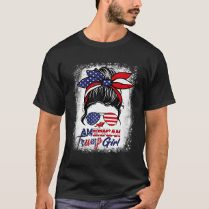 Camiseta Todos Os Americanos Trump Girl 4 De Julho Mensagem