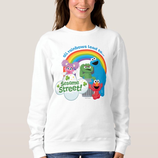 Camiseta Todos os arco-íris levam à Rua Sésamo (Frente)