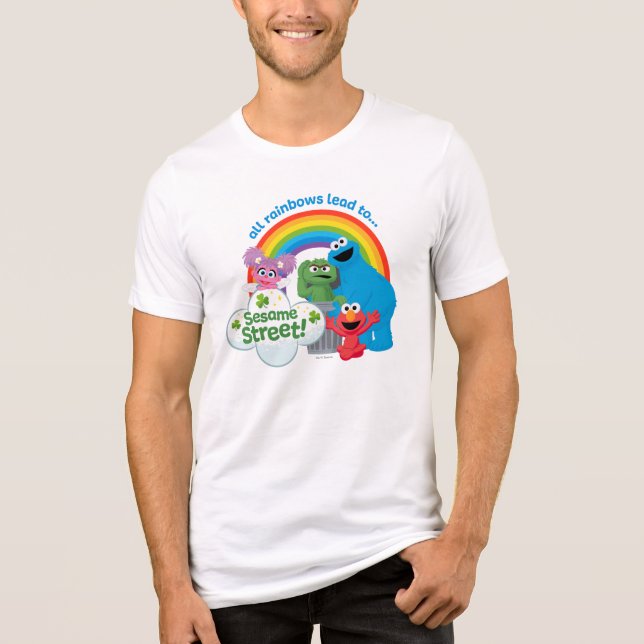 Camiseta Todos os arco-íris levam à Rua Sésamo (Frente)