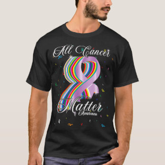 Camiseta Todos os Canceres Sensibilização Friso Colorido Mu