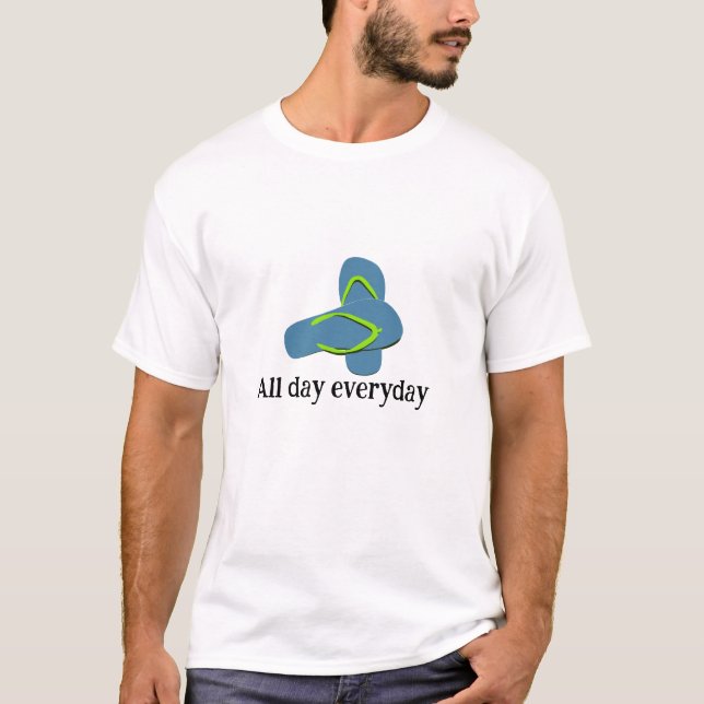 Camiseta Todos os dias Chinelos azuis (Frente)