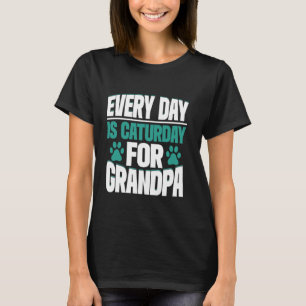 Camiseta Todos os dias é dia de sábado para o vovô Cat Avô