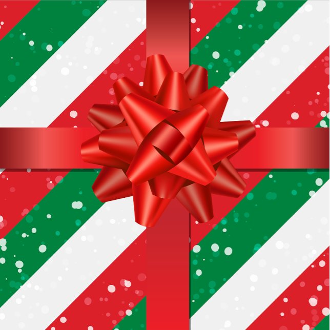 Camiseta Todos os enfeites de Natal com Arco Vermelho (Wrapping paper)