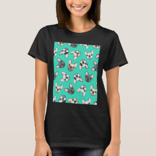 Camiseta Todos Os Franceses Teais Cute French Bulldog Graph