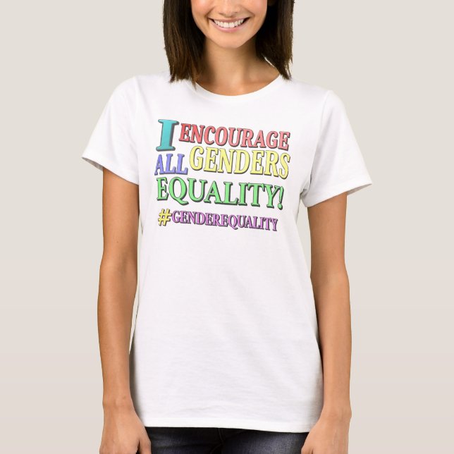 Camiseta "TODOS OS GÊNEROS IGUALDADE" Design. Comprar Agora (Frente)