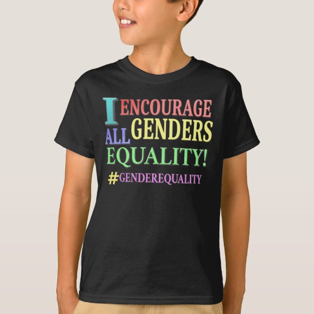 Camiseta "TODOS OS GÊNEROS IGUALDADE" Design. Comprar Agora (Frente)