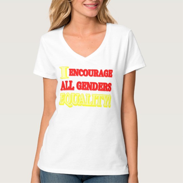 Camiseta "TODOS OS GÊNEROS IGUALDADE" - Design de expressão (Frente)