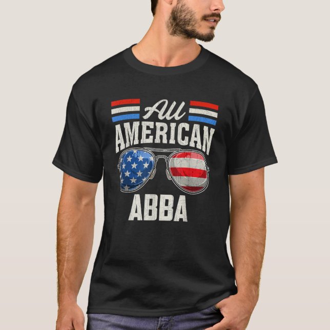 Camiseta Todos Os Homens Americanos Abba 4 De Julho Corresp (Frente)