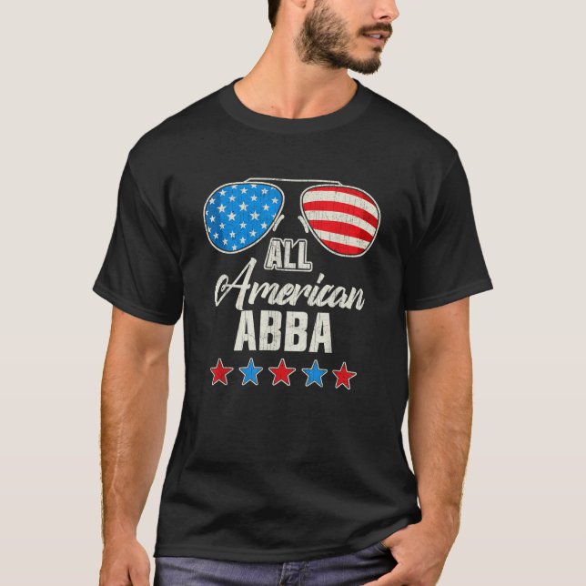 Camiseta Todos Os Homens Americanos Abba 4 De Julho Corresp (Frente)