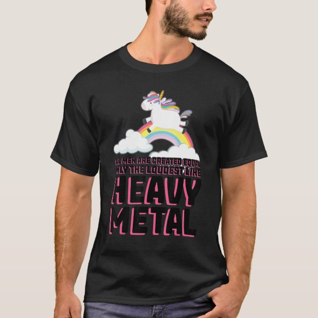 Camiseta todos os homens são iguais a música de metal pesad (Frente)