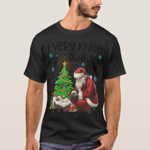 Camiseta Todos Os Joelhos Devem Arco Os Papais noeis Que Aj