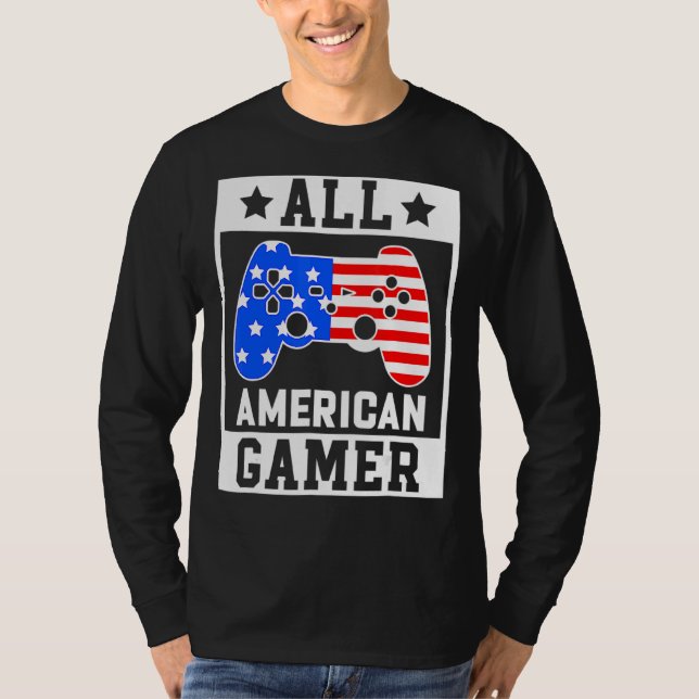 Camiseta Todos Os Jogo De Jogador Americano Bandeiras Ameri (Frente)
