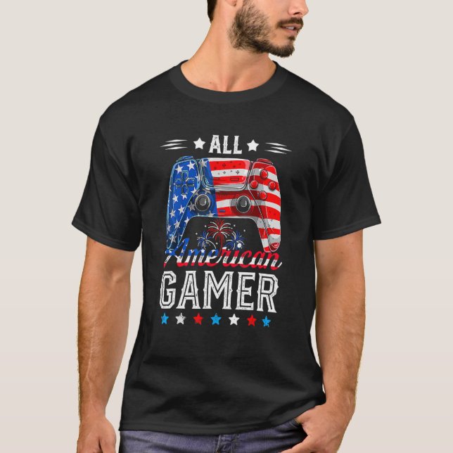 Camiseta Todos Os Jogo De Jogador Americano Bandeiras Ameri (Frente)