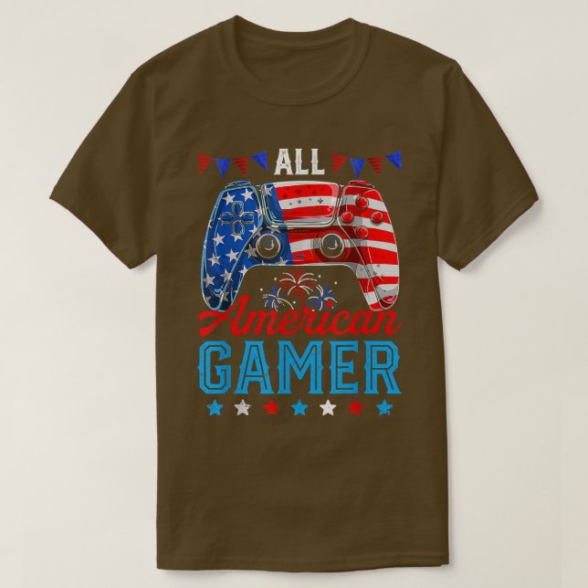 Camiseta Todos Os Jogo De Jogador Americano Bandeiras Ameri (Frente do Design)