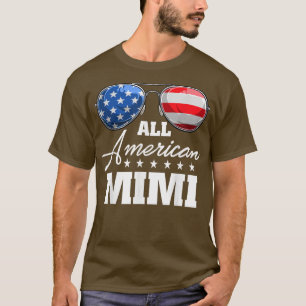 Camiseta Todos os Mimi Americanos Avó EUA Bandeira Óculos d