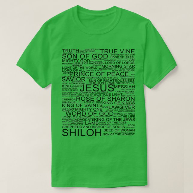 Camiseta Todos os nomes de Jesus Cristo (Frente do Design)