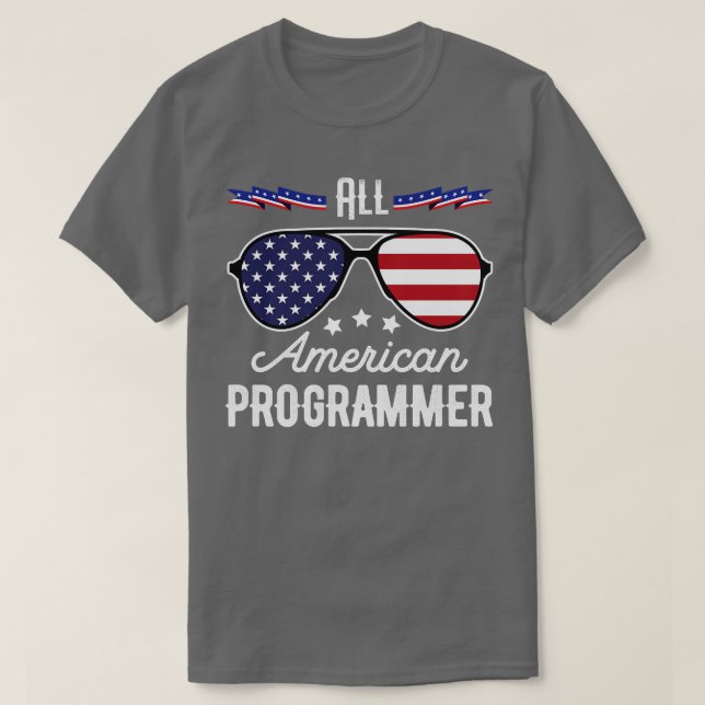 Camiseta Todos Os Óculos De Sol Americanos 4 De Julho (Frente do Design)