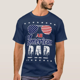 Camiseta Todos os óculos de sol da bandeira dos EUA do pai 