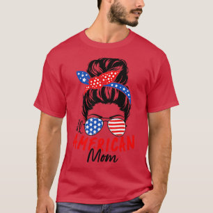 Camiseta Todos os óculos de sol da bandeira MOM americana, 