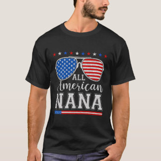 Camiseta Todos Os Óculos De Sol Patrióticos Da Nana America