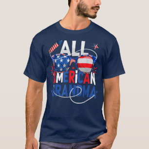 Camiseta Todos os óculos de vovó norte-americano USA Flag F