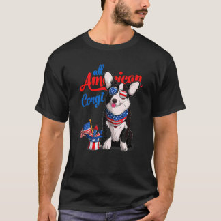 Camiseta Todos Os Óculos Solares Americanos Corgi Usa 4 De
