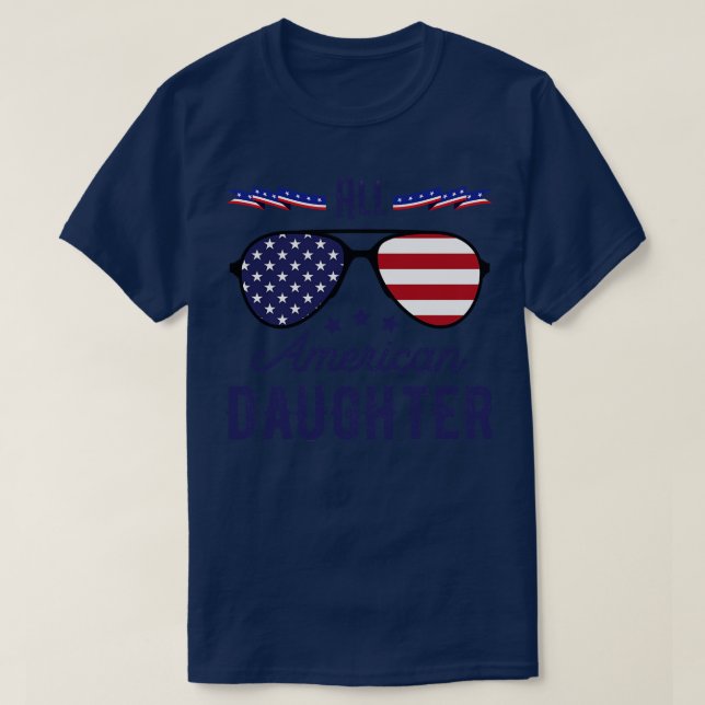 Camiseta Todos Os Óculos Solares Americanos Do Dia 4 De Jul (Frente do Design)