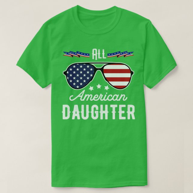 Camiseta Todos Os Óculos Solares Americanos Do Dia 4 De Jul (Frente do Design)