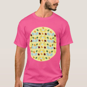 Camiseta todos os pássaros dourados padrão amigo engraçado