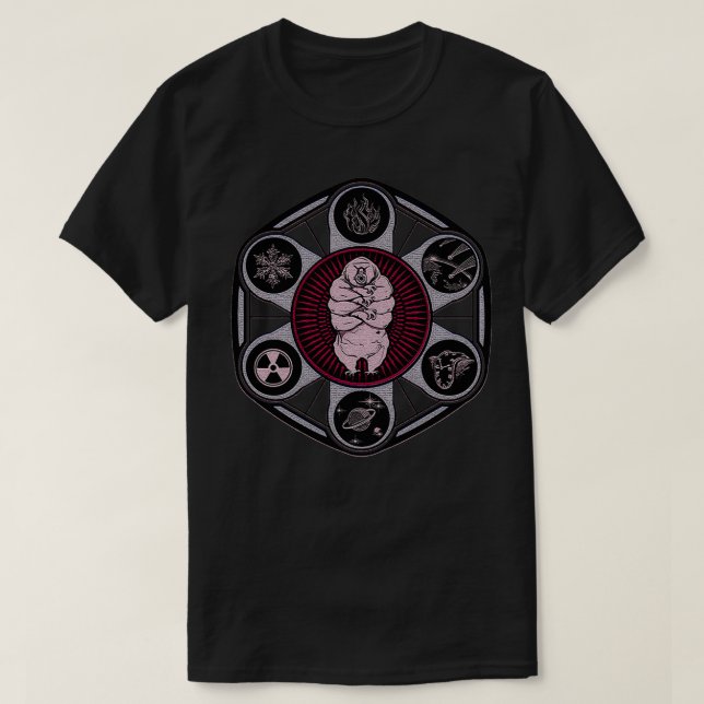 Camiseta Todos os poderosos tardígrados (Frente do Design)