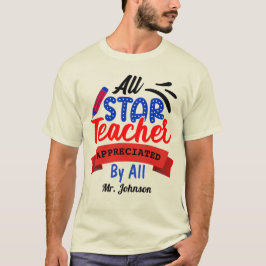 Camiseta Todos os Professores Apreciados Nome Unisex Luz