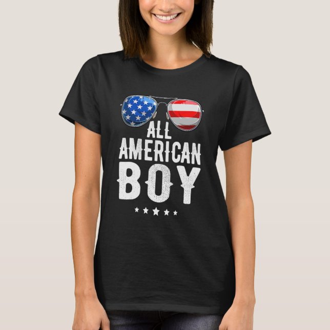 Camiseta Todos Os Rapazes Americanos 4 De Julho Meninos Ócu (Frente)