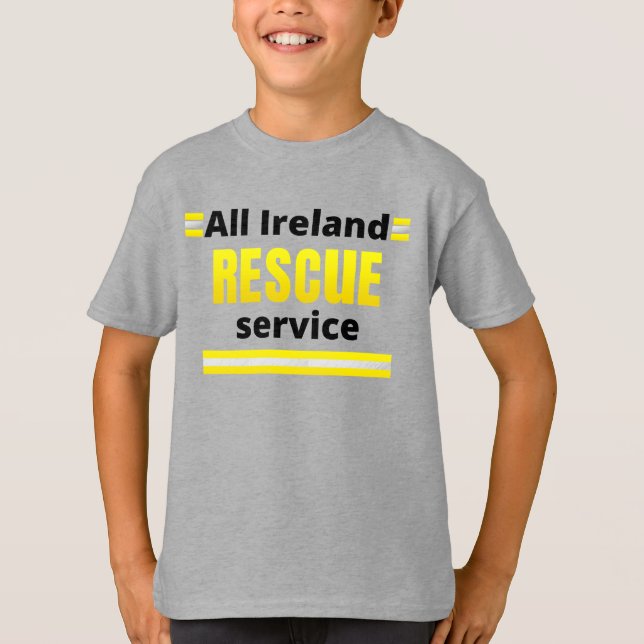 Camiseta Todos os serviços de resgate irlandeses estilo 1.  (Frente)