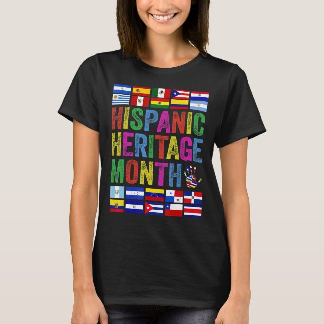 Camiseta Todos os Sinalizadores Latino-Americanos Herança H (Frente)