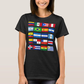 Camiseta Todos os Sinalizadores Latino-Americanos Herança H