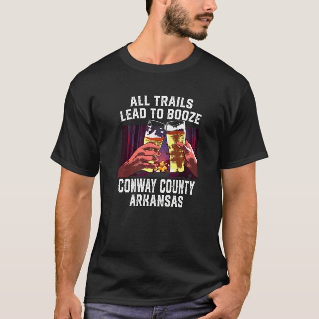 Camiseta Todos Os Traços Levam À Arca De Camping Do Condado (Frente)