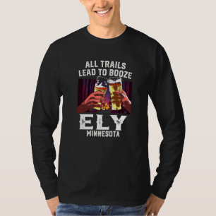 Camiseta Todos Os Trilhos Levam A Booze Ely A Acampar A Cam