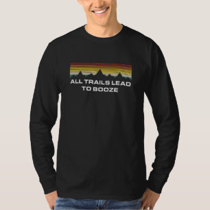 Camiseta Todos Os Trilhos Levam A Um Acampamento Alcoólico 