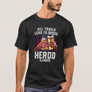 Camiseta Todos Os Trilhos Levam Ao Campo De Booze Herod, Il