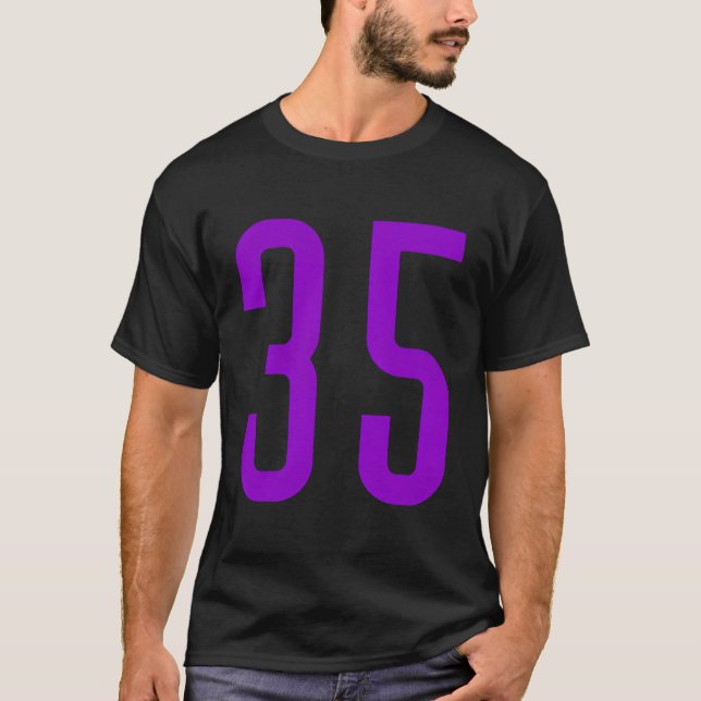 Camiseta Todos os Ventiladores Esportivos Púrpura Número 35 (Frente)