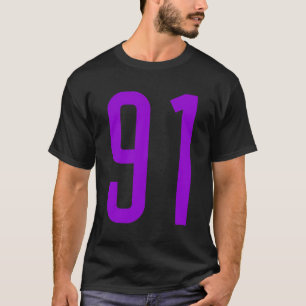 Camiseta Todos os Ventiladores Esportivos Púrpura Número 91