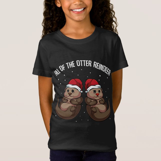 Camiseta Todos Os Ventos De Natal De Animais Da Rena De Mor (Frente)