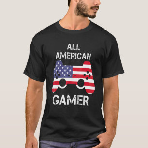 Camiseta Todos os Videos games de bandeira dos Estados Unid