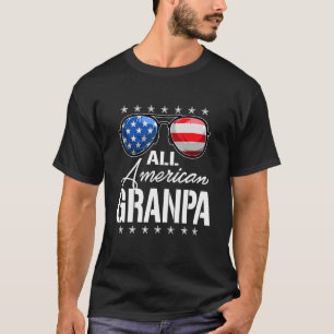 Camiseta Todos os Vovô Americano Óculos de sol Usa Bandeira