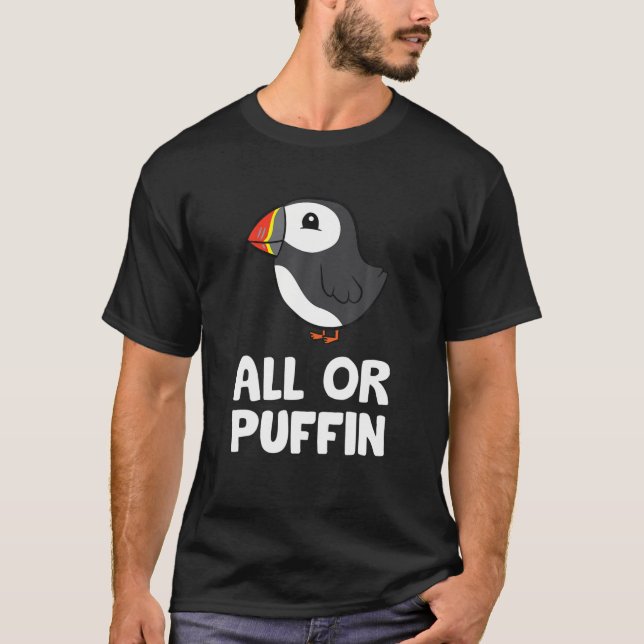 Camiseta Todos Ou Puffin Engraçado (Frente)