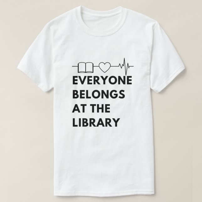 Camiseta Todos Pertencem À Biblioteca Dizendo Bookworms Len (Frente do Design)
